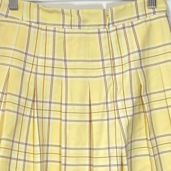 Aritzia Sunday Best Pleated Mini Skirt Yellow Plaid – Size 4 - Picture 7 of 9
